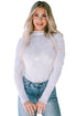 Star Embellished Sheer Mesh Long Sleeve Top